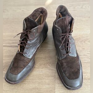 Wilkes Bashford Italian Lace-Up Brown Leather Boots Men’s Size 6.5 Women’s 8.5